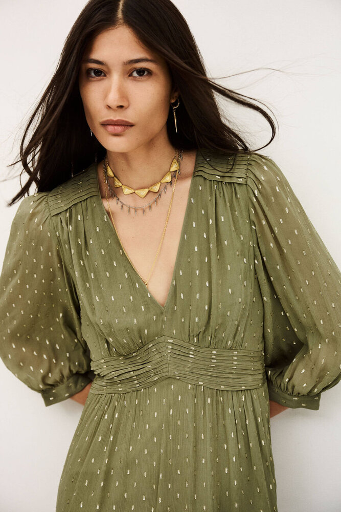 MAIA robe à étage kaki