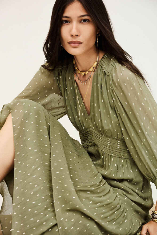 MAIA robe à étage kaki