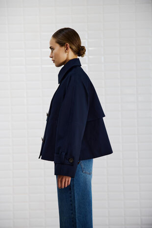 WBLOPHELIA trenchcoat court bleu nuit