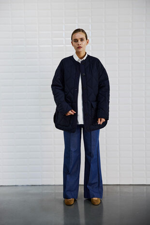 WITHBLACK WBL SANDY manteau matelassée 3/4 bleu nuit