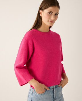 MORE & MORE Pull avec structure rose