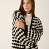 Cardigan à rayures noir/blanc cassé