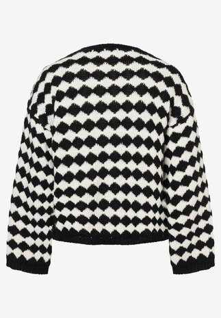 Cardigan à rayures noir/blanc cassé