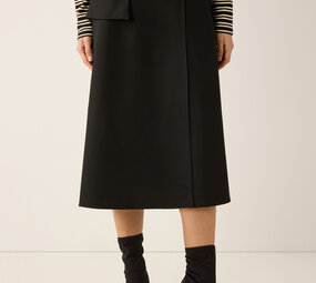 MORE & MORE Jupe Midi avec look wrap noire