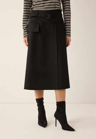 MORE & MORE Jupe Midi avec look wrap noire