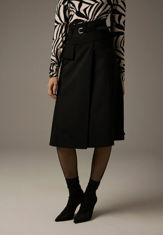 Jupe Midi avec look wrap noire