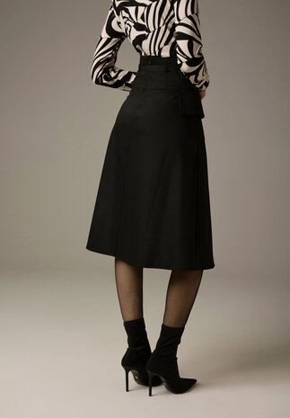 MORE & MORE Jupe Midi avec look wrap noire