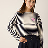 MORE & MORE Chemise rayée avec coeur marine/offwhite