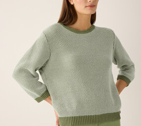 MORE & MORE STRUCTURE pull blanc cassé/vert