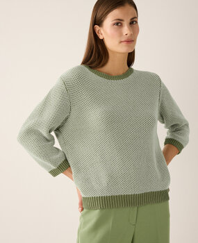 MORE & MORE STRUCTURE pull blanc cassé/vert