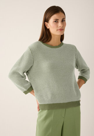 MORE & MORE STRUCTURE pull blanc cassé/vert