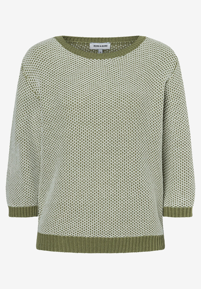 MORE & MORE STRUCTURE pull blanc cassé/vert