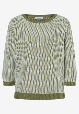 MORE & MORE STRUCTURE pull blanc cassé/vert