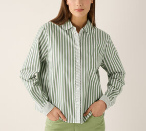 MORE & MORE Blouse à rayures vert/blanc
