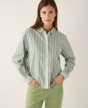 Blouse à rayures vert/blanc