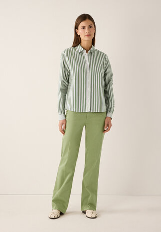 MORE & MORE Blouse à rayures vert/blanc