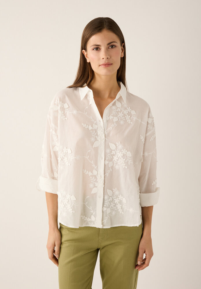 MORE & MORE Blouse brodée offwhite