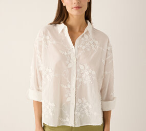 MORE & MORE Blouse brodée offwhite