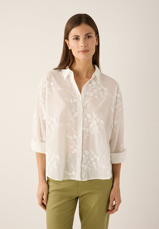 Blouse brodée offwhite