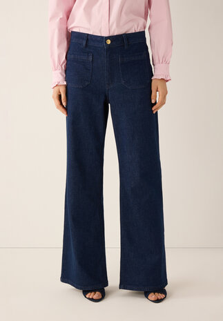 MORE & MORE Jeans sombre large denim