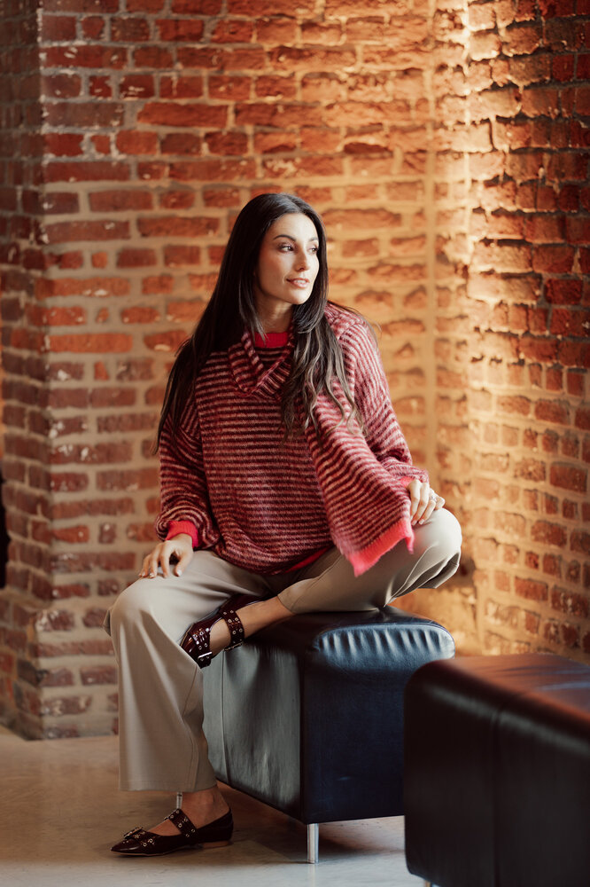 NAIRA pull + écharpe bordeaux NAIRA pull + écharpe bordeaux