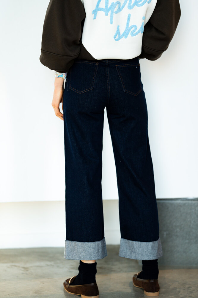 LOANE jean bleu foncé avec bords