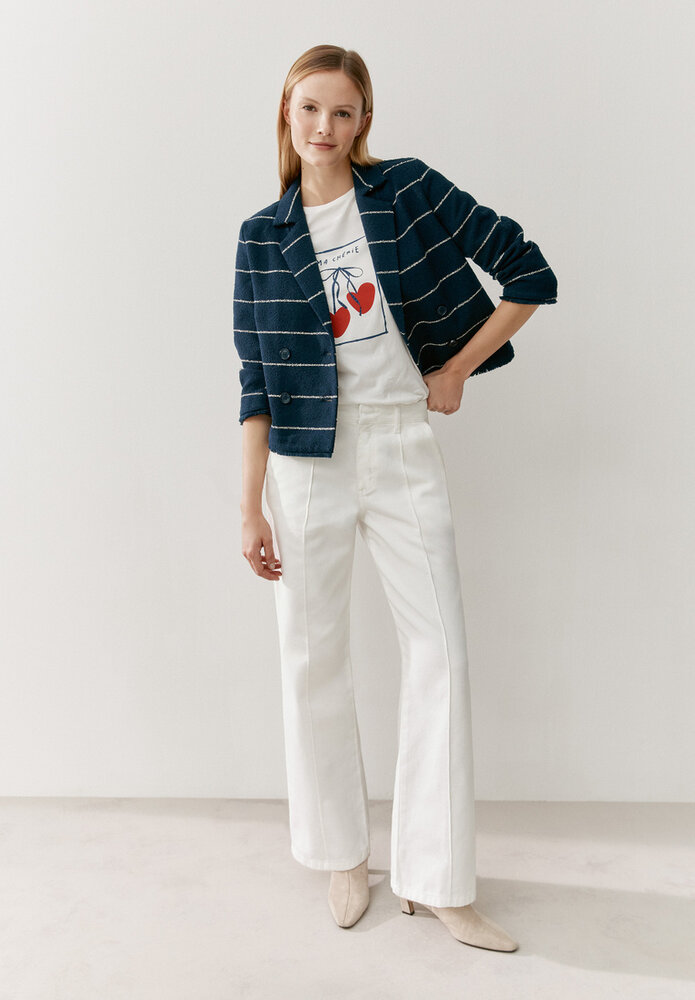 MORE & MORE T-shirt imprimé cerise blanc cassé MORE & MORE T-shirt imprimé cerise blanc cassé