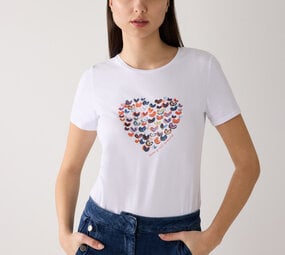 MORE & MORE T-shirt avec coeur blanc