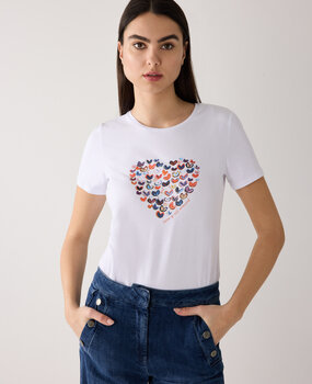 MORE & MORE T-shirt avec coeur blanc