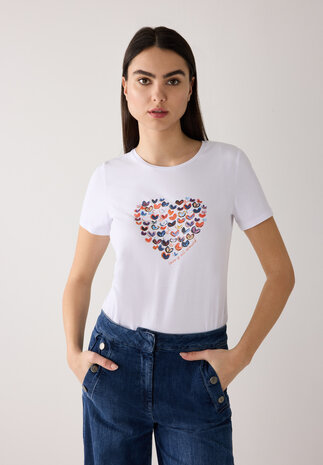 MORE & MORE T-shirt avec coeur blanc MORE & MORE T-shirt avec coeur blanc