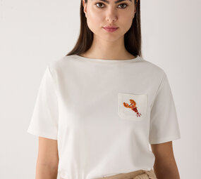 MORE & MORE T-shirt avec homard à paillettes blanc cassé