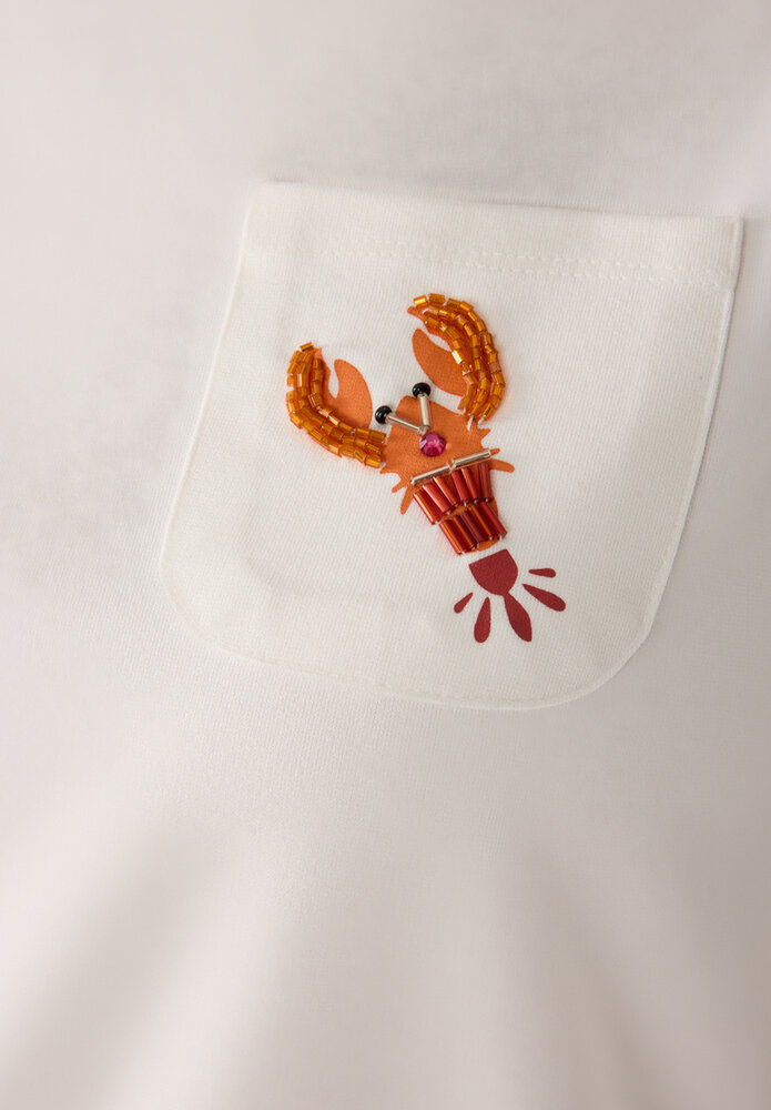 MORE & MORE T-shirt avec homard à paillettes blanc cassé MORE & MORE T-shirt avec homard à paillettes blanc cassé