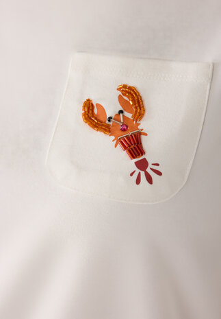 MORE & MORE T-shirt avec homard à paillettes blanc cassé MORE & MORE T-shirt avec homard à paillettes blanc cassé