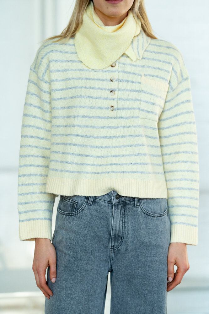 SOLENA pull jaune/gris SOLENA pull jaune/gris