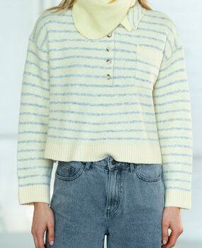 SOLENA pull jaune/gris