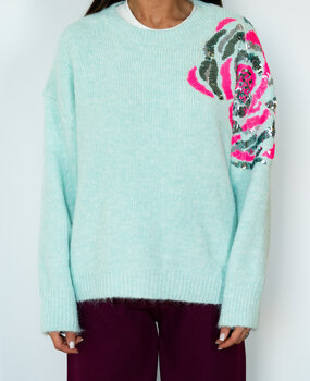 KALYRA pull à sequins vert clair