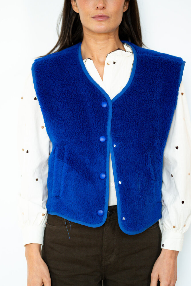 YELENE veste sans manches bleu roi