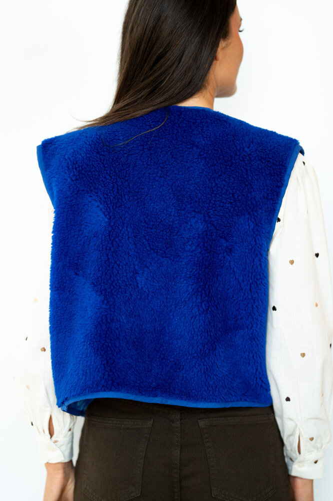 YELENE veste sans manches bleu roi