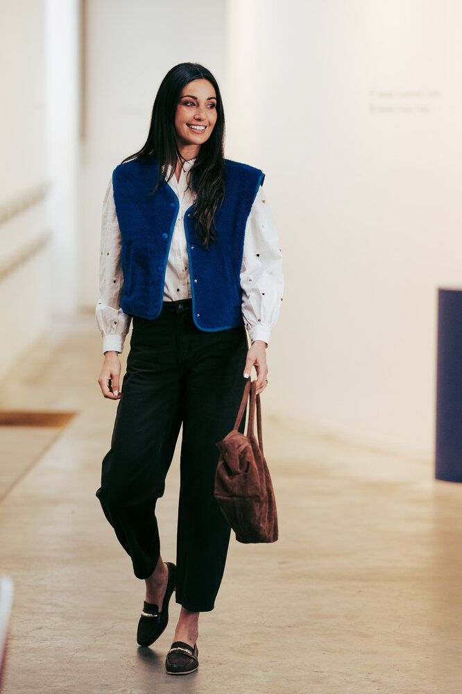 YELENE veste sans manches bleu roi