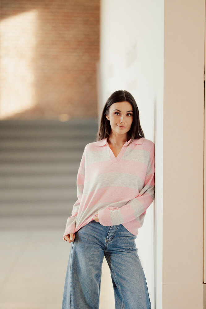 MAELYNE blouse rose/gris