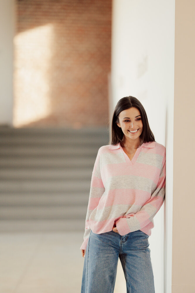 MAELYNE blouse rose/gris