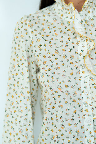 VIRELYA chemise écru/jaune