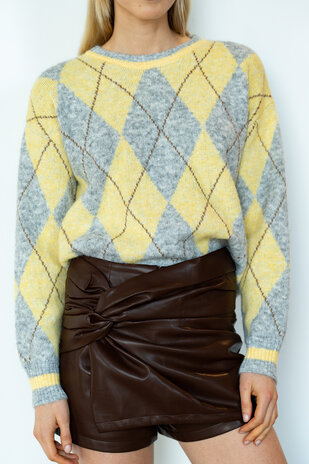 ELORYA pull jaune/gris ELORYA pull jaune/gris