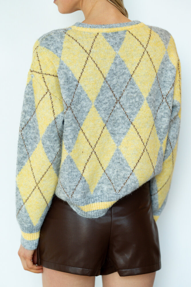 ELORYA pull jaune/gris ELORYA pull jaune/gris