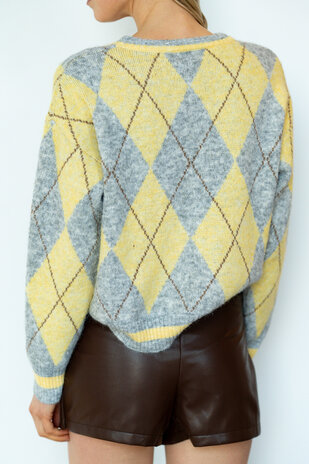 ELORYA pull jaune/gris ELORYA pull jaune/gris