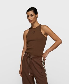 Débardeur côtelé dark truffle