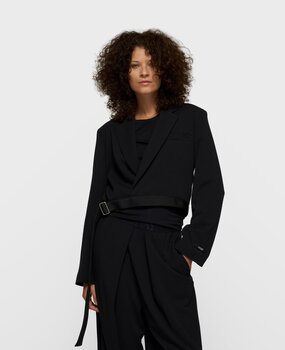 10DAYS Blazer ceinturé en crêpe black