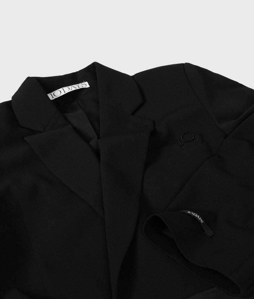 10DAYS Blazer ceinturé en crêpe black