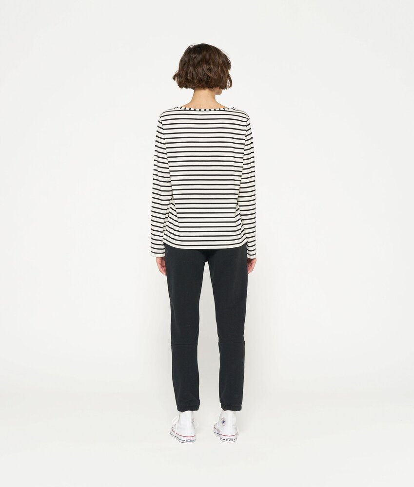 10DAYS T-shirt à manches longues à rayures white black