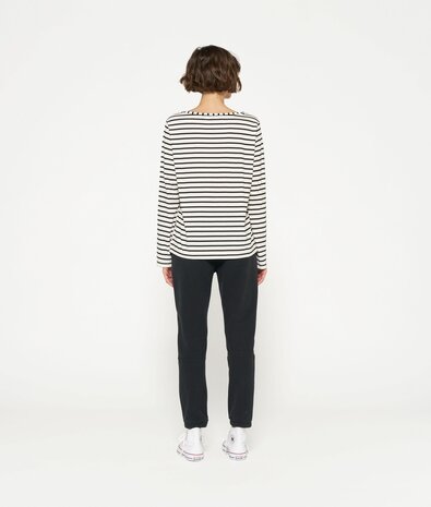 T-shirt à manches longues à rayures white black T-shirt à manches longues à rayures white black